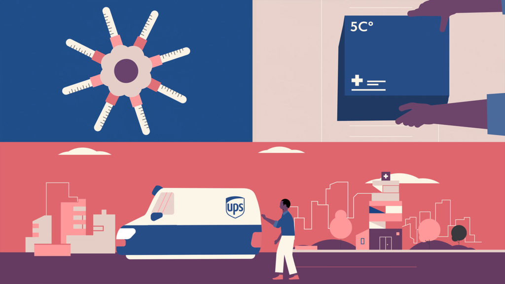 Illustrations for UPS healthcare by Dani Montesinos